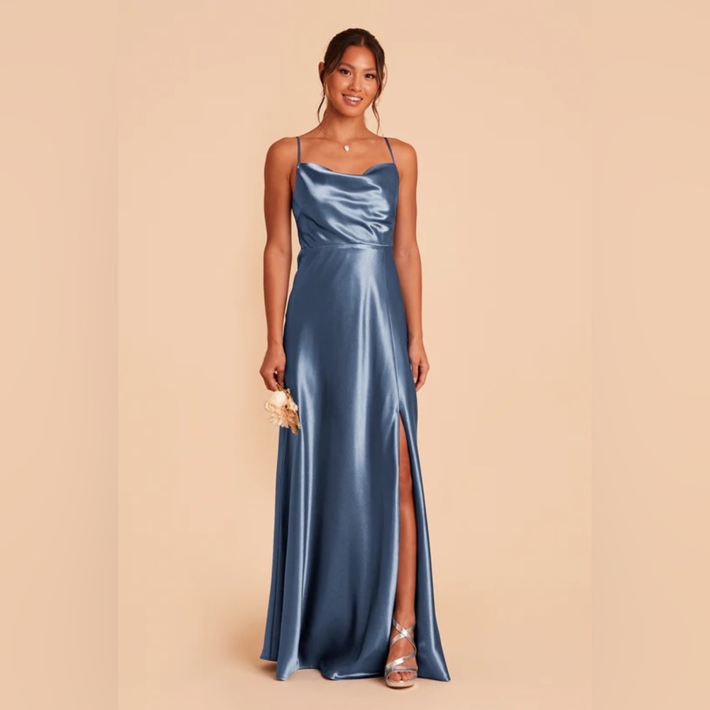 LISA LONG DRESS SHINY SATIN TWILIGHT